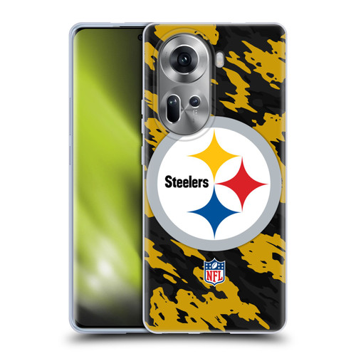 NFL Pittsburgh Steelers Logo Camou Soft Gel Case for OPPO Reno11