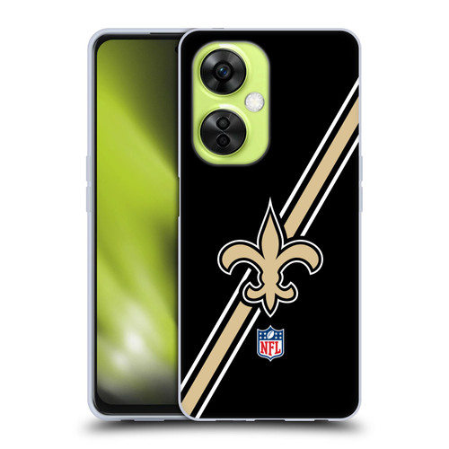 NFL New Orleans Saints Logo Stripes Soft Gel Case for OnePlus Nord CE 3 Lite 5G