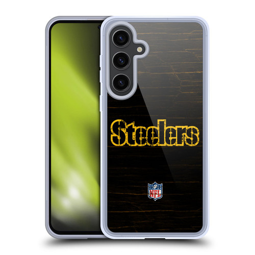 NFL Pittsburgh Steelers Logo Distressed Look Soft Gel Case for Samsung Galaxy S24+ 5G