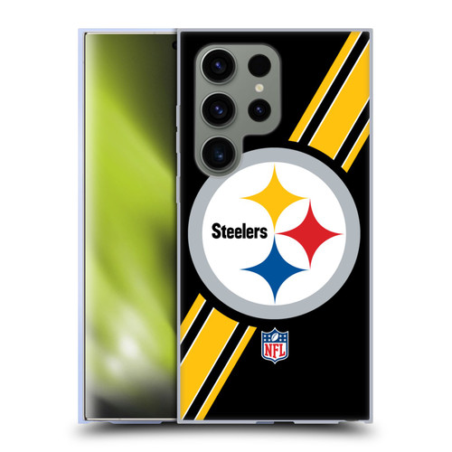 NFL Pittsburgh Steelers Logo Stripes Soft Gel Case for Samsung Galaxy S24 Ultra 5G