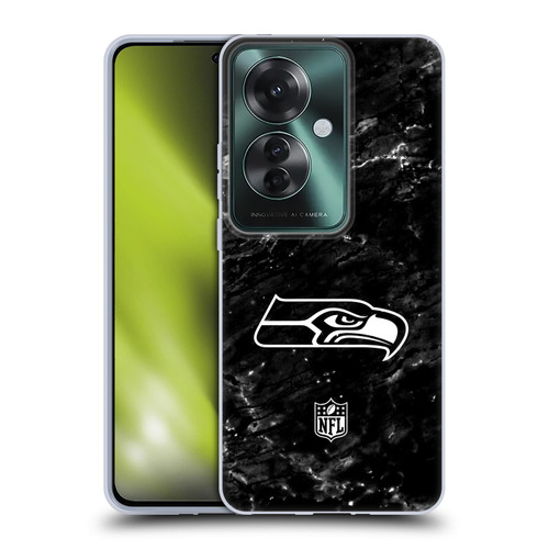 NFL Seattle Seahawks Artwork Marble Soft Gel Case for OPPO Reno11 F 5G / F25 Pro 5G