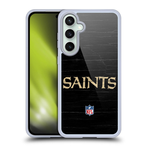 NFL New Orleans Saints Logo Distressed Look Soft Gel Case for Samsung Galaxy S23 FE 5G