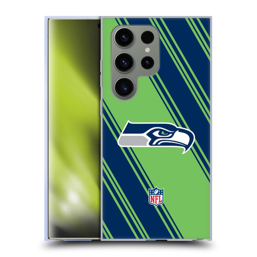 NFL Seattle Seahawks Artwork Stripes Soft Gel Case for Samsung Galaxy S24 Ultra 5G
