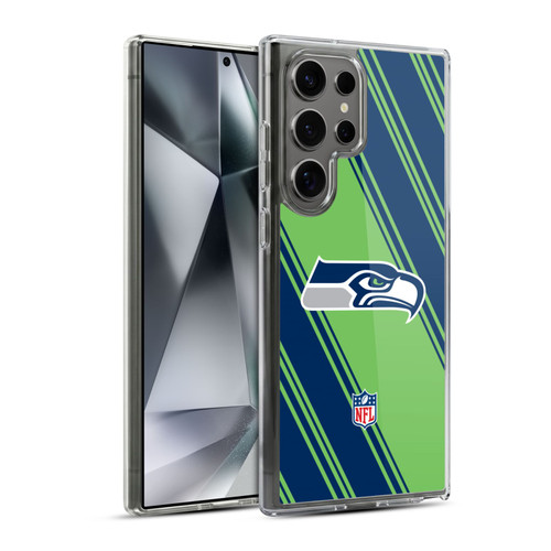NFL Seattle Seahawks Artwork Stripes Soft Gel Case for Samsung Galaxy S24 Ultra 5G