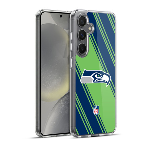 NFL Seattle Seahawks Artwork Stripes Soft Gel Case for Samsung Galaxy S24+ 5G