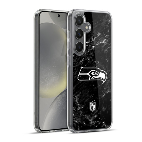 NFL Seattle Seahawks Artwork Marble Soft Gel Case for Samsung Galaxy S24+ 5G