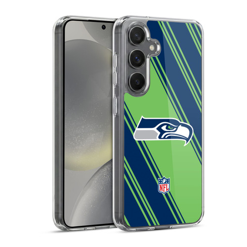 NFL Seattle Seahawks Artwork Stripes Soft Gel Case for Samsung Galaxy S24 5G