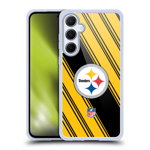 NFL Pittsburgh Steelers Artwork Stripes Soft Gel Case for Samsung Galaxy A55 5G