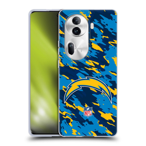 NFL Los Angeles Chargers Logo Camou Soft Gel Case for OPPO Reno11 Pro