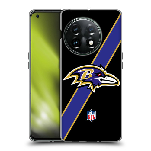 NFL Baltimore Ravens Logo Stripes Soft Gel Case for OnePlus 11 5G
