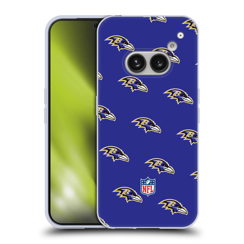 NFL Baltimore Ravens Artwork Patterns Soft Gel Case for Nothing Phone (2a)