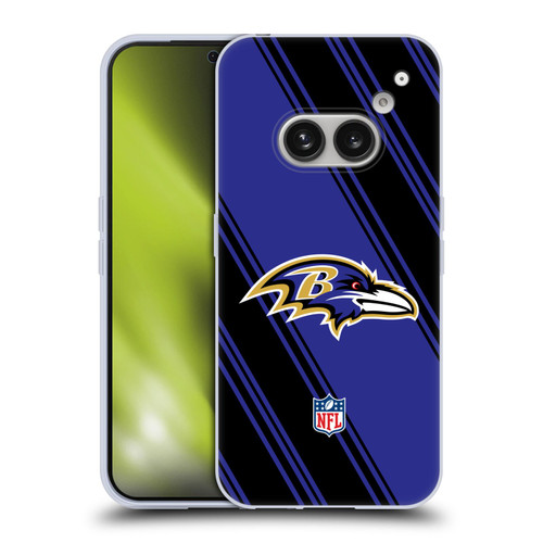 NFL Baltimore Ravens Artwork Stripes Soft Gel Case for Nothing Phone (2a)