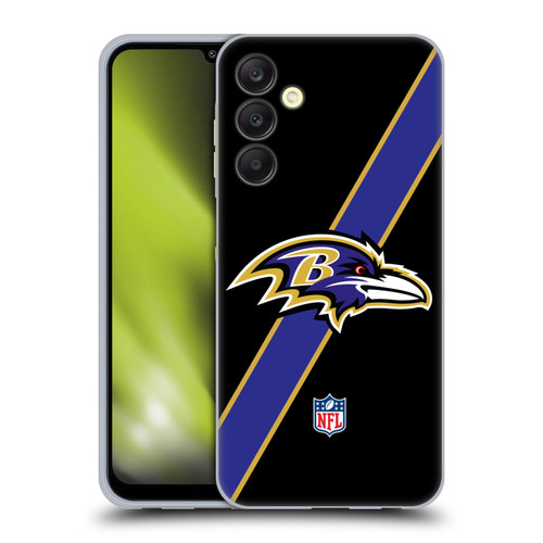 NFL Baltimore Ravens Logo Stripes Soft Gel Case for Samsung Galaxy A25 5G