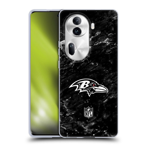 NFL Baltimore Ravens Artwork Marble Soft Gel Case for OPPO Reno11 Pro