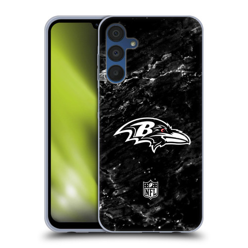 NFL Baltimore Ravens Artwork Marble Soft Gel Case for Samsung Galaxy A15