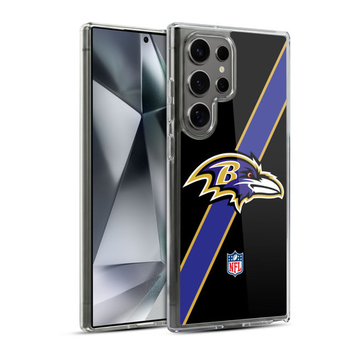 NFL Baltimore Ravens Logo Stripes Soft Gel Case for Samsung Galaxy S24 Ultra 5G