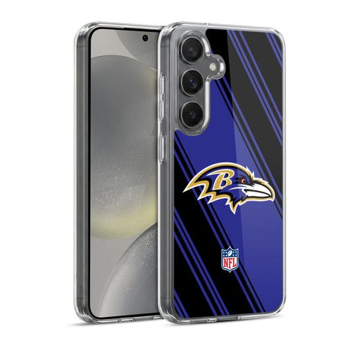 NFL Baltimore Ravens Artwork Stripes Soft Gel Case for Samsung Galaxy S24 5G