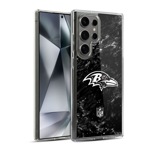 NFL Baltimore Ravens Artwork Marble Soft Gel Case for Samsung Galaxy S24 Ultra 5G