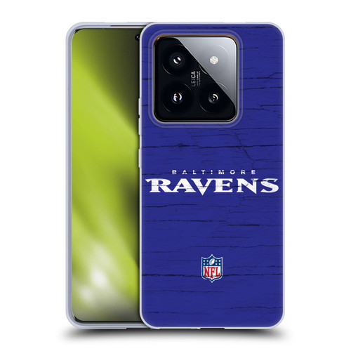 NFL Baltimore Ravens Logo Distressed Look Soft Gel Case for Xiaomi 14 Pro