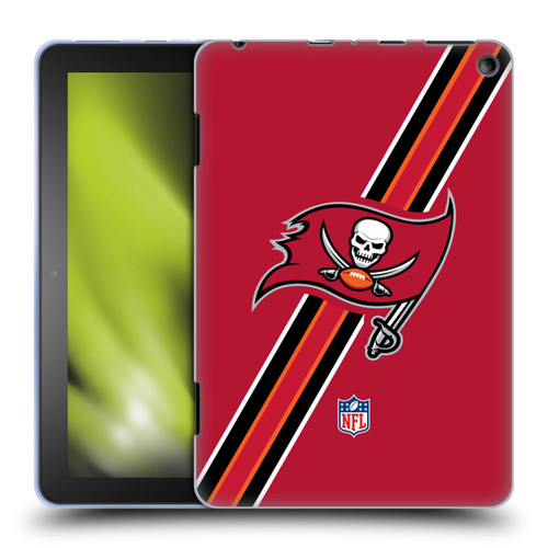 NFL Tampa Bay Buccaneers Logo Stripes Soft Gel Case for Amazon Fire HD 8/Fire HD 8 Plus 2020