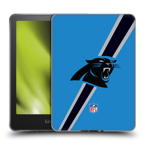 NFL Carolina Panthers Logo Stripes Soft Gel Case for Amazon Kindle Paperwhite 5 (2021)