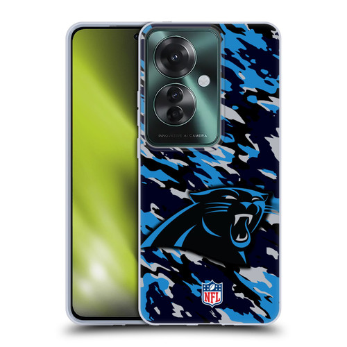NFL Carolina Panthers Logo Camou Soft Gel Case for OPPO Reno11 F 5G / F25 Pro 5G