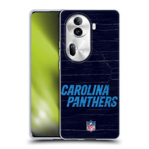 NFL Carolina Panthers Logo Distressed Look Soft Gel Case for OPPO Reno11 Pro