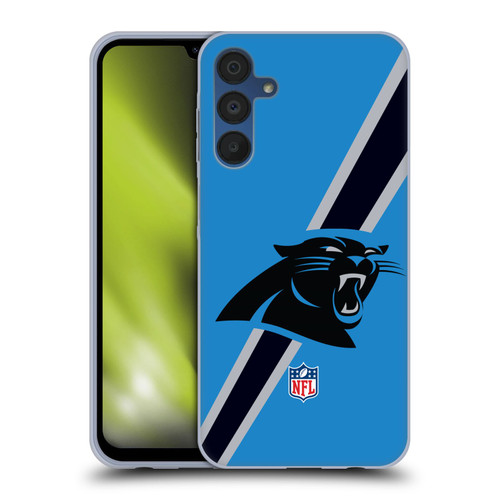 NFL Carolina Panthers Logo Stripes Soft Gel Case for Samsung Galaxy A15