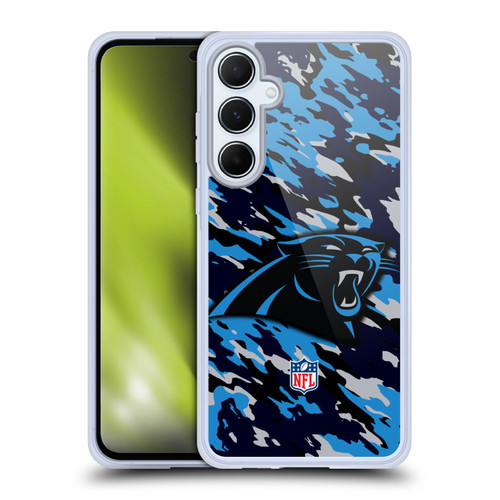 NFL Carolina Panthers Logo Camou Soft Gel Case for Samsung Galaxy A55 5G