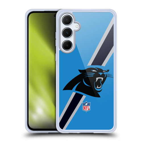 NFL Carolina Panthers Logo Stripes Soft Gel Case for Samsung Galaxy A55 5G