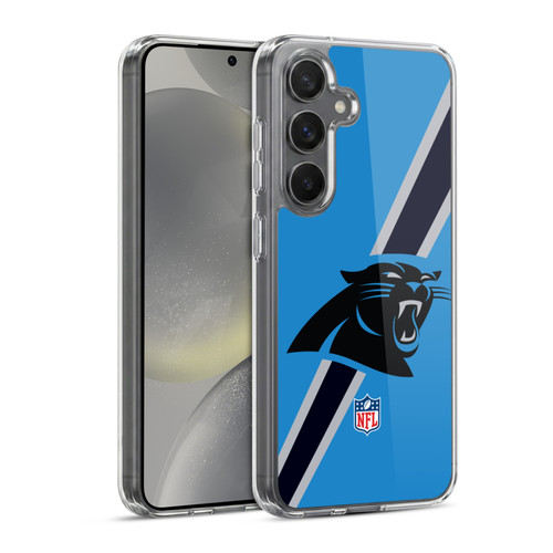 NFL Carolina Panthers Logo Stripes Soft Gel Case for Samsung Galaxy S24 5G & MagSafe