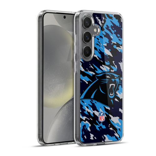 NFL Carolina Panthers Logo Camou Soft Gel Case for Samsung Galaxy S24+ 5G & MagSafe