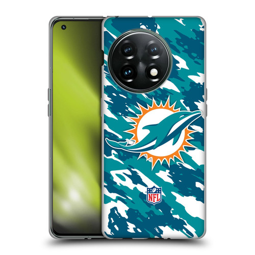 NFL Miami Dolphins Logo Camou Soft Gel Case for OnePlus 11 5G