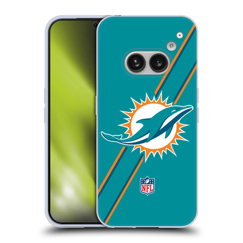 NFL Miami Dolphins Logo Stripes Soft Gel Case for Nothing Phone (2a)