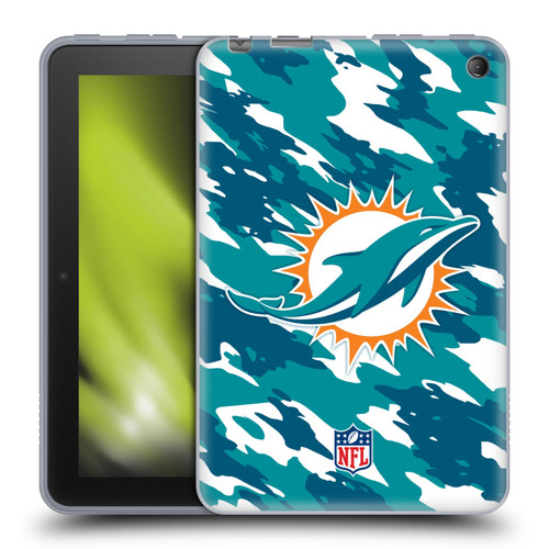 NFL Miami Dolphins Logo Camou Soft Gel Case for Amazon Fire 7 2022