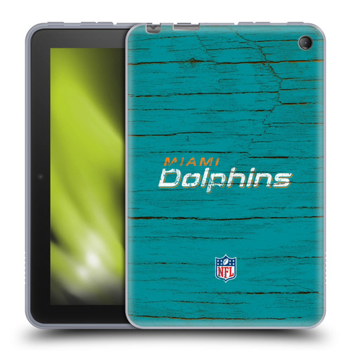 NFL Miami Dolphins Logo Distressed Look Soft Gel Case for Amazon Fire 7 2022