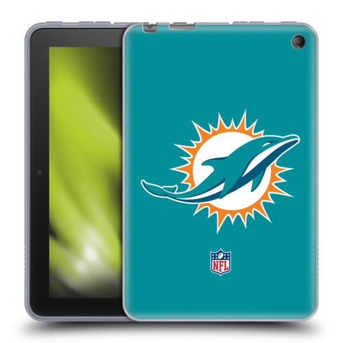 NFL Miami Dolphins Logo Plain Soft Gel Case for Amazon Fire 7 2022