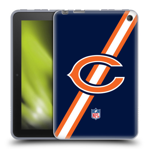 NFL Chicago Bears Logo Stripes Soft Gel Case for Amazon Fire 7 2022