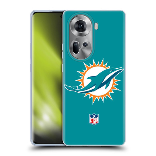NFL Miami Dolphins Logo Plain Soft Gel Case for OPPO Reno11
