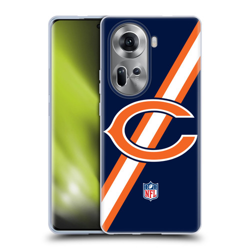 NFL Chicago Bears Logo Stripes Soft Gel Case for OPPO Reno11