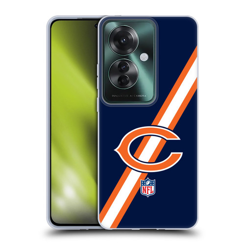 NFL Chicago Bears Logo Stripes Soft Gel Case for OPPO Reno11 F 5G / F25 Pro 5G