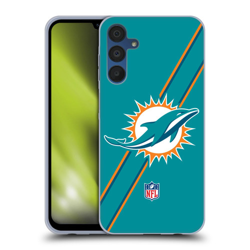 NFL Miami Dolphins Logo Stripes Soft Gel Case for Samsung Galaxy A15