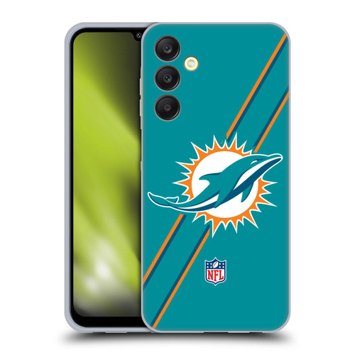 NFL Miami Dolphins Logo Stripes Soft Gel Case for Samsung Galaxy A25 5G