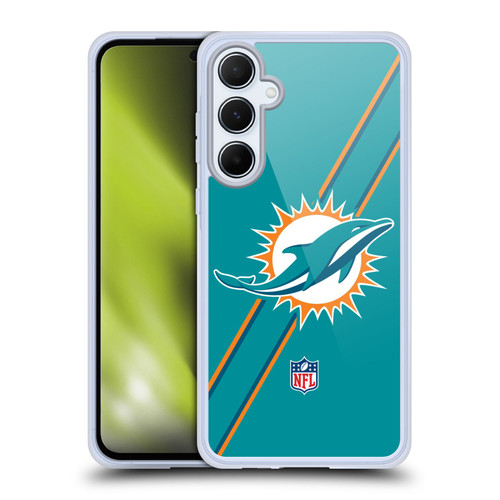 NFL Miami Dolphins Logo Stripes Soft Gel Case for Samsung Galaxy A55 5G