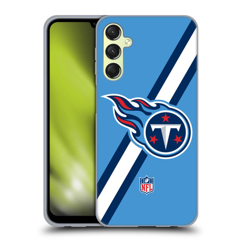 NFL Tennessee Titans Logo Stripes Soft Gel Case for Samsung Galaxy A24 4G / M34 5G