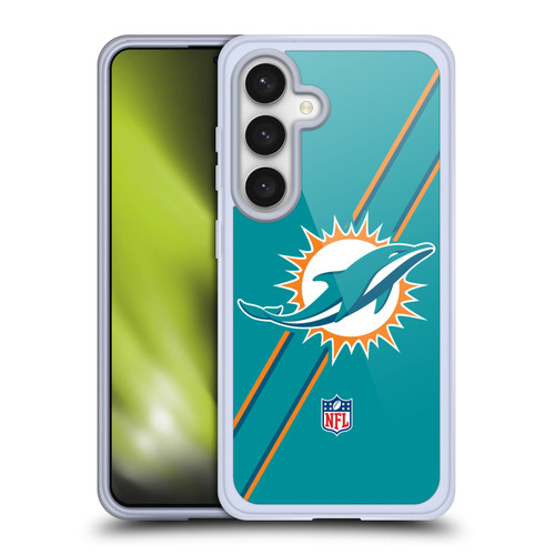 NFL Miami Dolphins Logo Stripes Soft Gel Case for Samsung Galaxy S24 5G