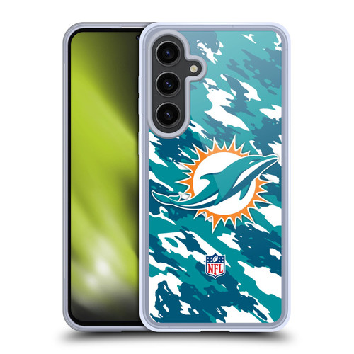 NFL Miami Dolphins Logo Camou Soft Gel Case for Samsung Galaxy S24+ 5G