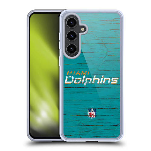 NFL Miami Dolphins Logo Distressed Look Soft Gel Case for Samsung Galaxy S24+ 5G