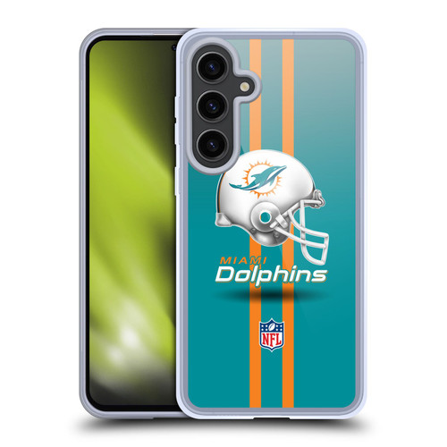 NFL Miami Dolphins Logo Helmet Soft Gel Case for Samsung Galaxy S24+ 5G