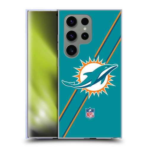 NFL Miami Dolphins Logo Stripes Soft Gel Case for Samsung Galaxy S24 Ultra 5G